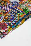 Lenço de seda com estampado abstrato multicolorido
