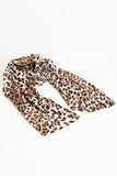 Lenço de tecido fino com estampado de leopardo em castanho
