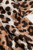 Lenço de tecido fino com estampado de leopardo em castanho