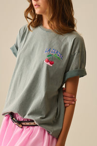 made in italy T-shirt cinzenta com gráfico La Cerise Market Saint-Tropez