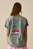 Q2 made in italy T-shirt cinzenta com gráfico La Cerise Market Saint-Tropez