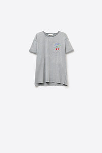 made in italy T-shirt cinzenta com gráfico La Cerise Market Saint-Tropez