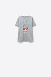 made in italy T-shirt cinzenta com gráfico La Cerise Market Saint-Tropez