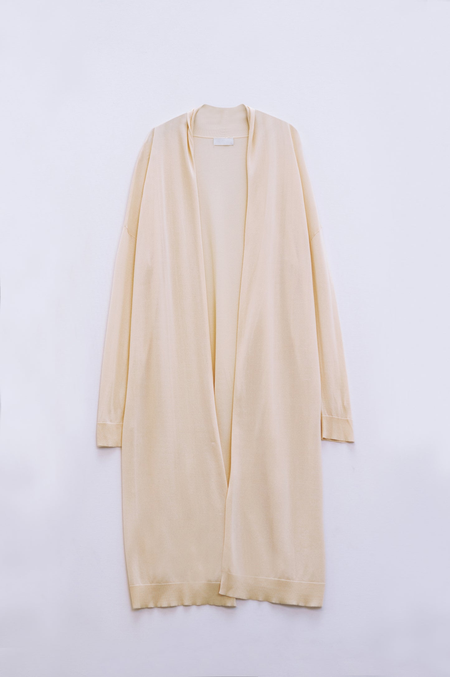 Maxi aberto bege Cardigan manga comprida