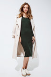 Midi Vestido Verde com Trama em Malha
