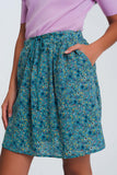Mini-saia floral verde