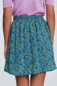Mini-saia floral verde
