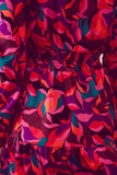 Mini vestido de manga de Puff em fuchsia