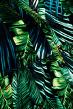 Mini vestido em estampado de folha verde