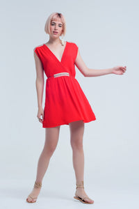 Q2 Mini vestido vermelho com bordado