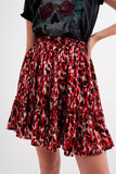 Miniskirt com rufos de impressão animal