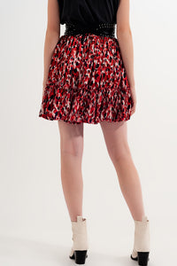 Miniskirt com rufos de impressão animal