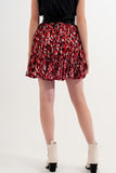 Miniskirt com rufos de impressão animal