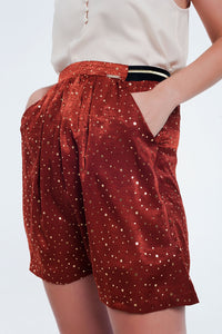 Minissaia caldeira com dobras e polka dot impressão