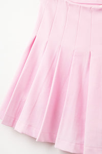 minissaia plissada cor-de-rosa