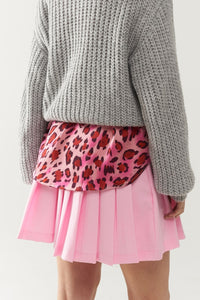 minissaia plissada cor-de-rosa