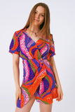 minivestido estampado multicolorido rosa