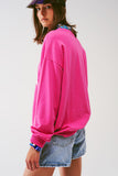 Moletom com o texto Los Angeles 77 em rosa