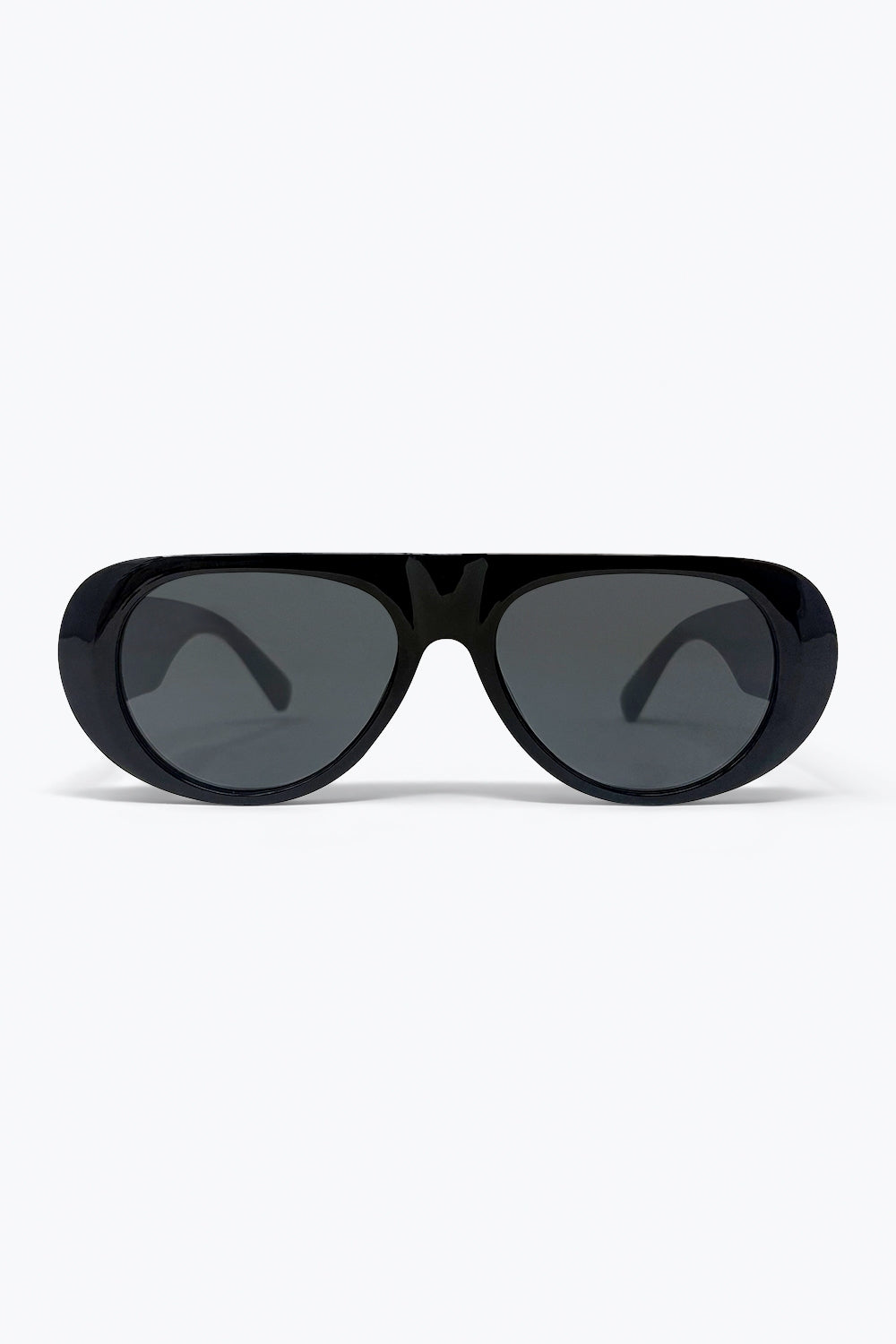 Q2 Óculos de Sol Aviador Grande Preto com Lentes Escuras