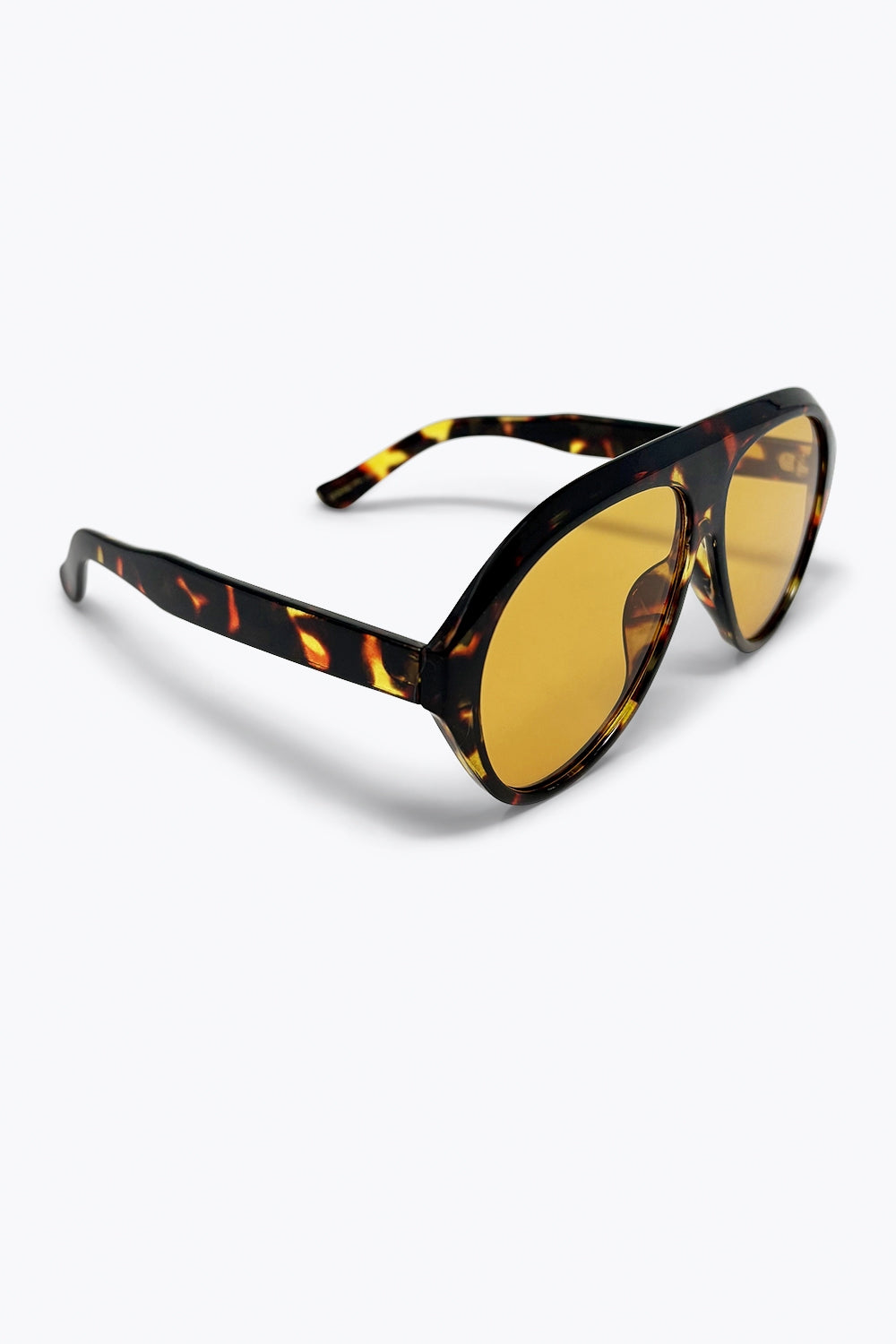Óculos de Sol Aviador Marrom Tartaruga com Lentes Âmbar