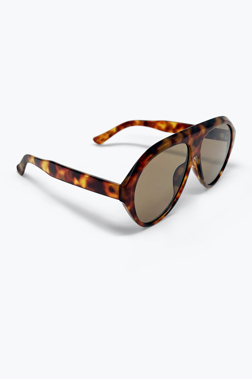 Óculos de Sol Aviador Retrô de Tartaruga com Lentes Marrons