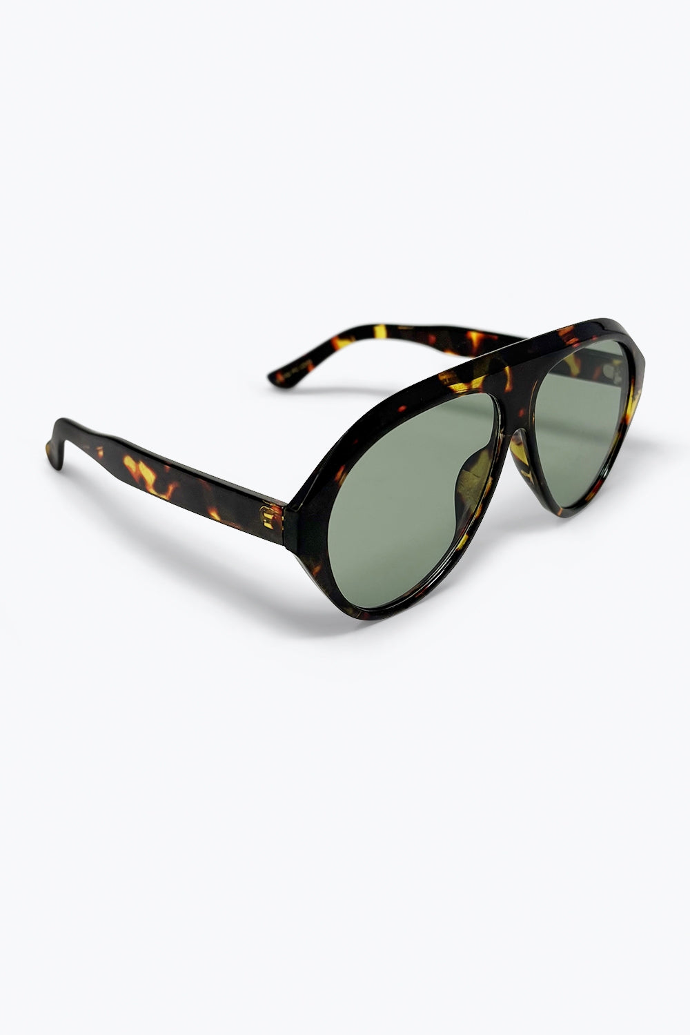 Óculos de Sol Aviador Tartaruga com Lentes Verdes