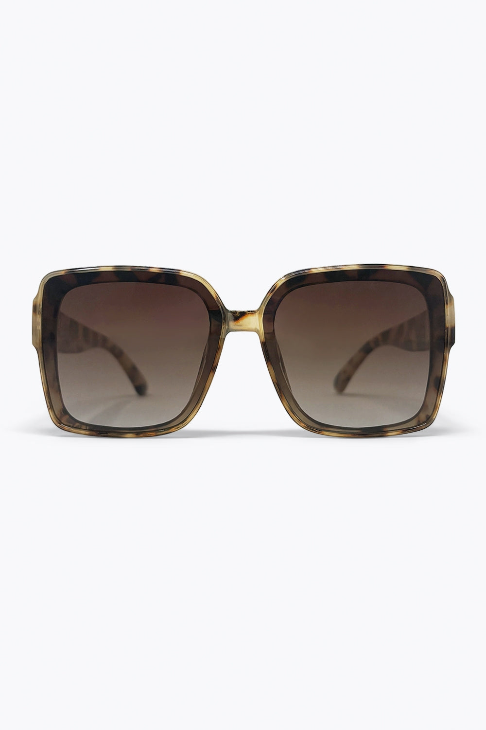 Q2 Óculos de Sol com Armação Quadrada Oversize de Acetato Tartaruga Multicolorido