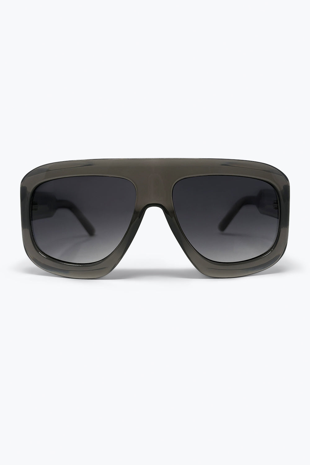 Q2 Óculos de Sol com Lentes em Degradê e Armação Quadrada Oversize Preta