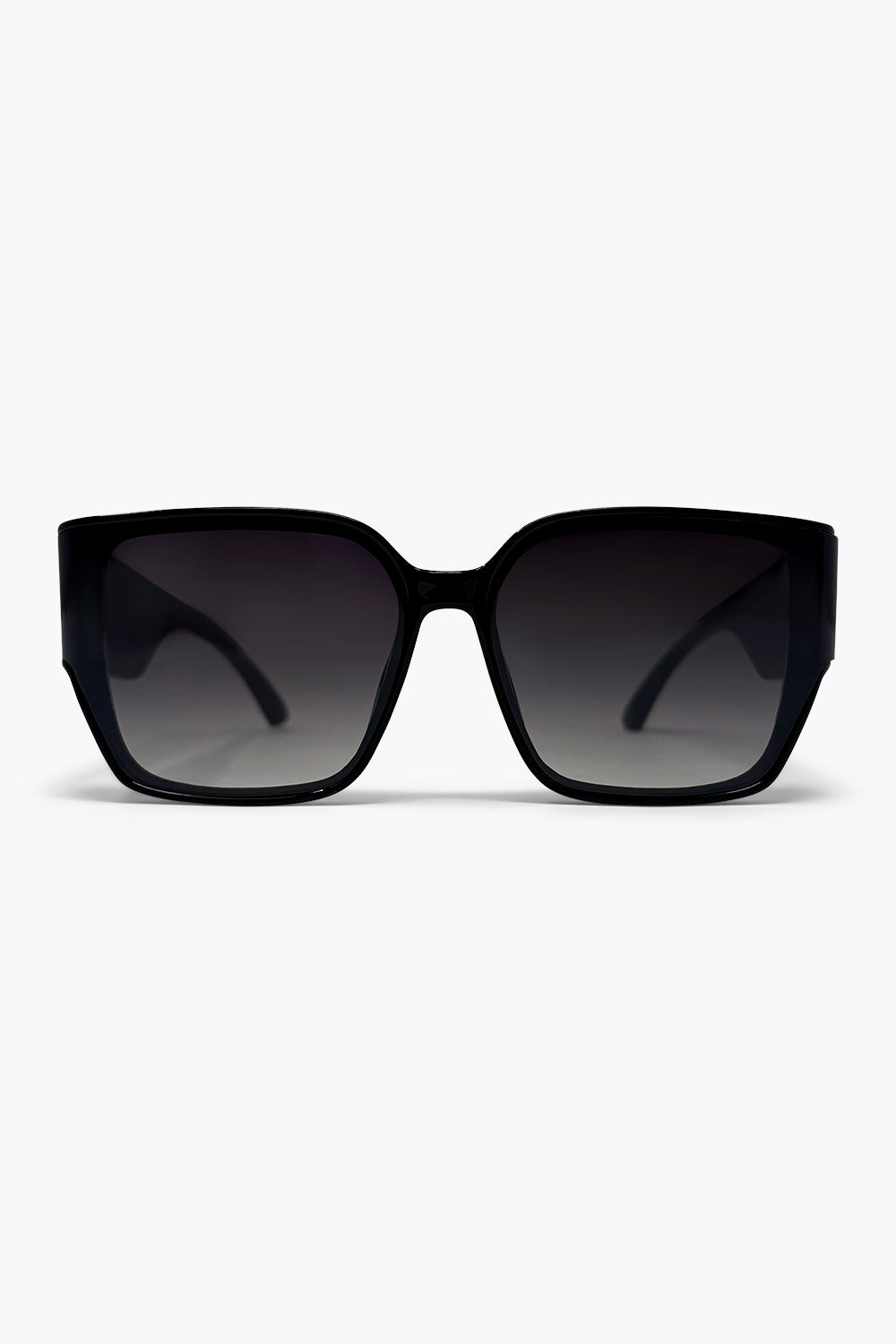 Q2 Óculos de Sol com Lentes Gradientes e Armação Quadrada Oversize Preta