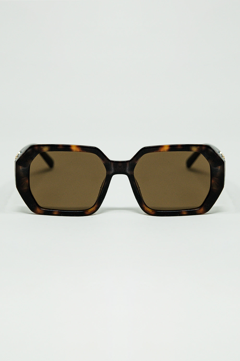 Q2 Óculos de Sol em Formato de Diamante Ember com Lentes Coloridas em Tartaruga