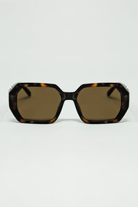 Q2 Óculos de Sol em Formato de Diamante Ember com Lentes Coloridas em Tartaruga