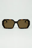 Q2 Óculos de Sol em Formato de Diamante Ember com Lentes Coloridas em Tartaruga
