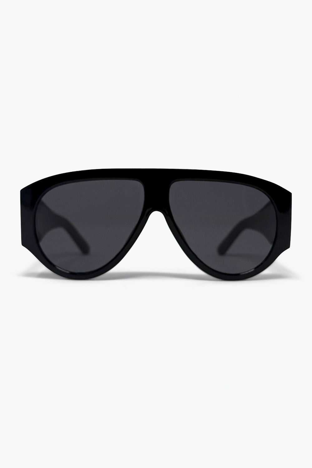 Q2 Óculos de Sol Escudo Preto Oversized com Lentes Escuras