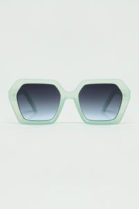 Q2 Óculos de Sol Mirage Quadrado Verde Aqua