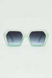 Q2 Óculos de Sol Mirage Quadrado Verde Aqua