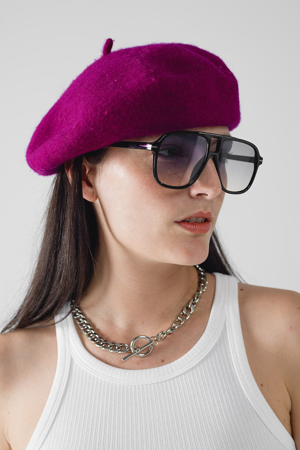 Óculos de sol Oval Aviator com lente azul Smoke em preto
