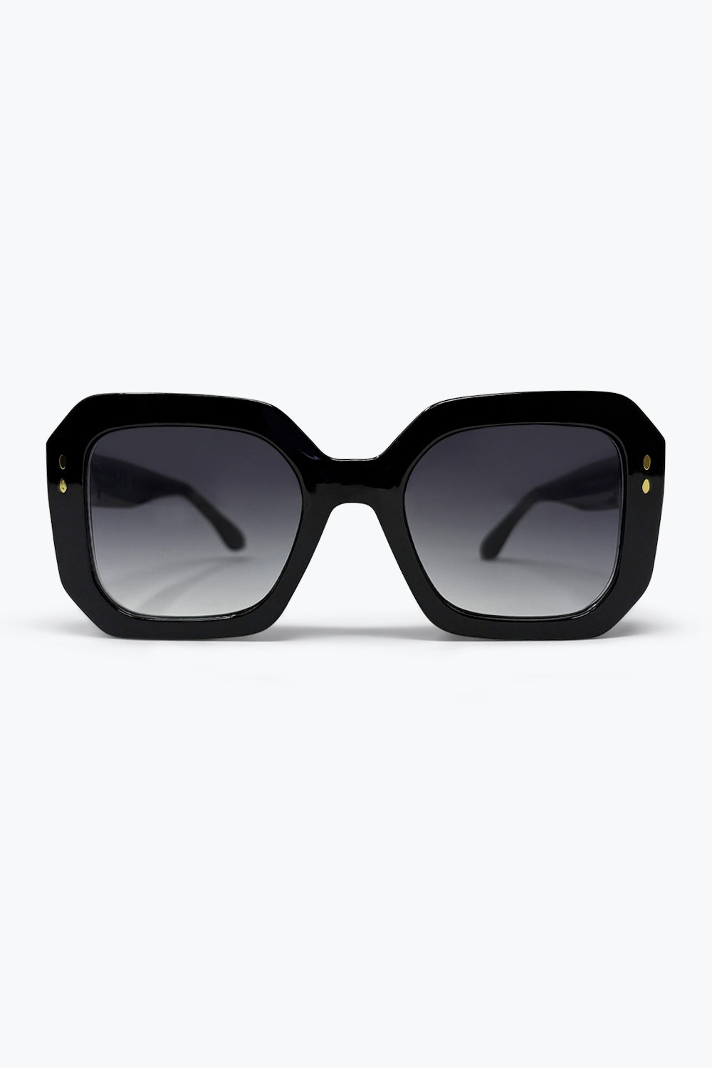 Q2 Óculos de Sol Oversize Quadrado com Lentes Degradê Pretas