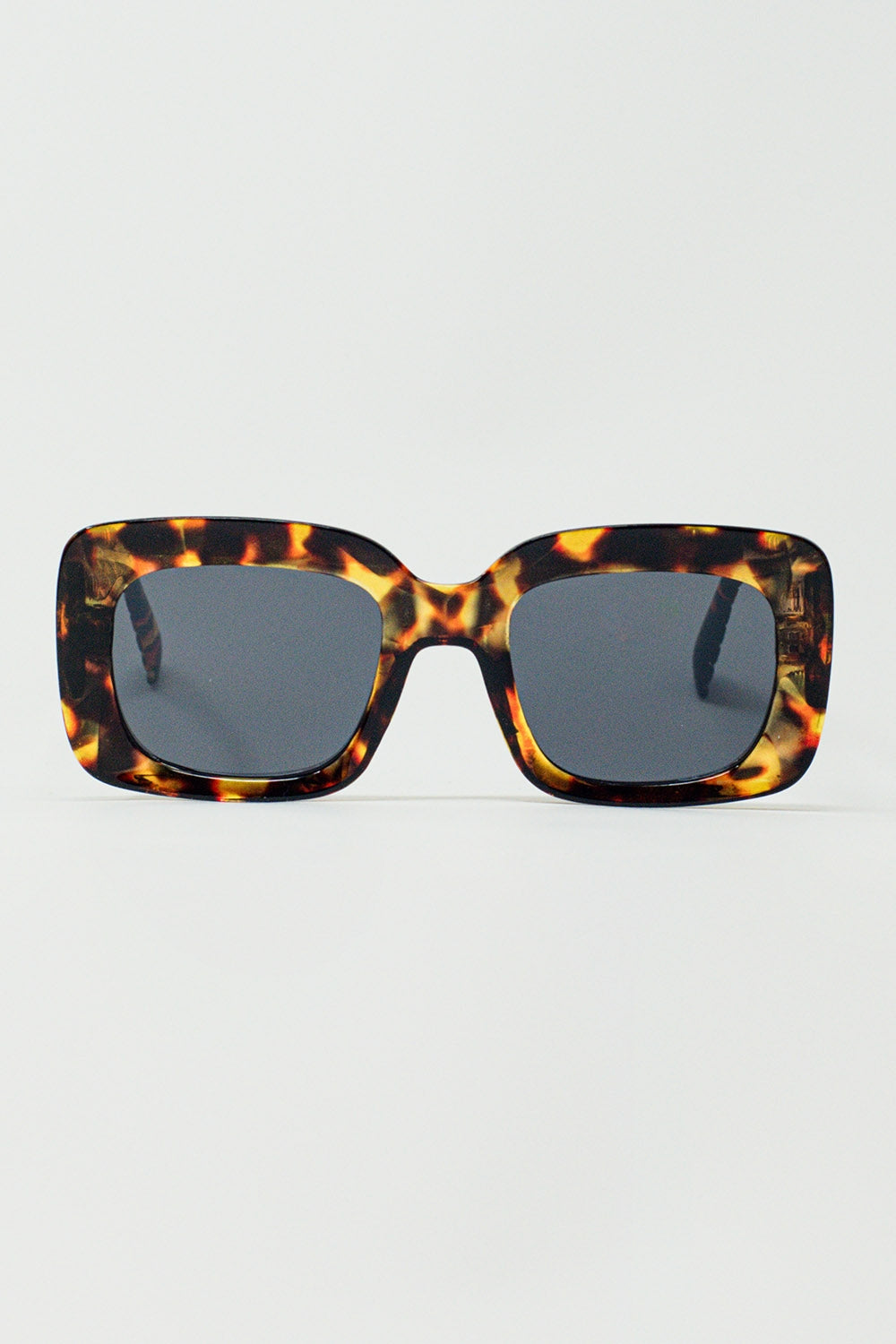 Q2 Óculos de sol retangulares oversized em estilo retrô