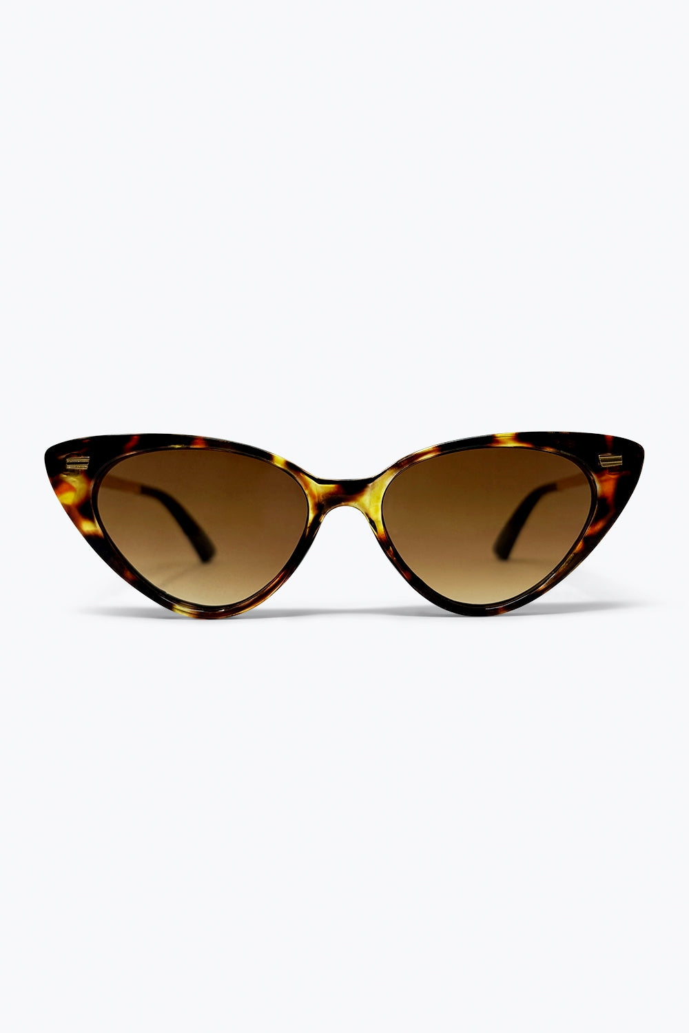 Q2 Óculos de Sol Slim com Armação de Acetato em Estilo Tartaruga Marrom