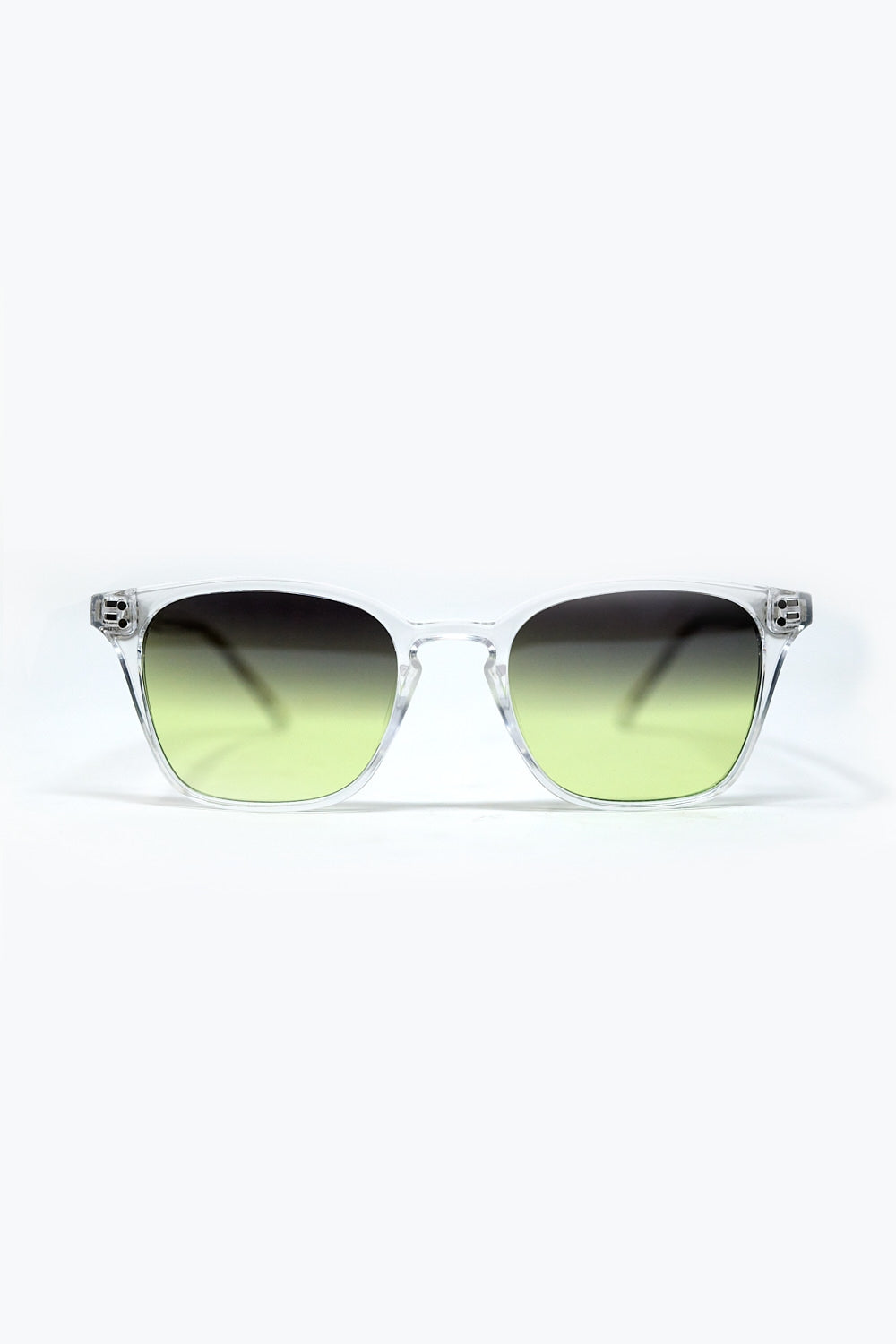 Q2 Óculos de sol transparentes de gradiente com lentes Sunset