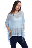 Q2 Poncho azul com franjas 