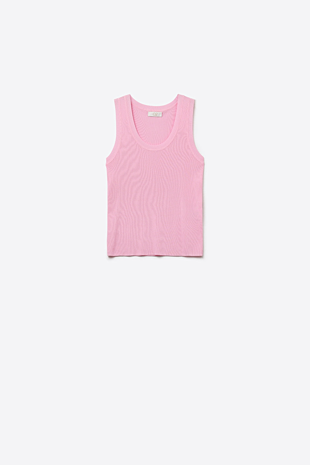 Q2 Regata de Malha Fina em rosa com Decote Redondo