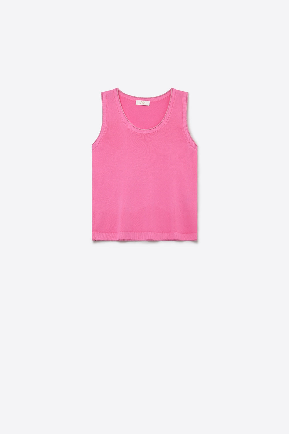 Q2 Regata Rosa de Malha Fina com Barra Canelada e Caimento Regular