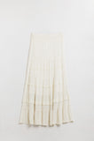 Q2 Saia maxi creme com pormenor de renda
