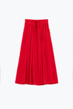 Saia maxi em tecido fluido vermelho com cintura elástica