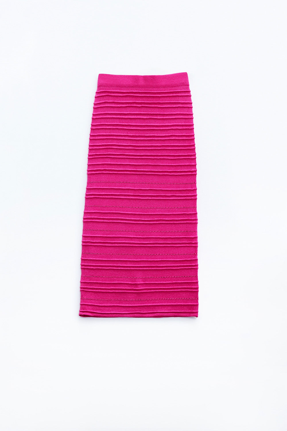Saia midi de malha em fuschia