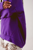 Sudador oversized em púrpura