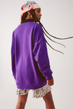 Sudador oversized em púrpura