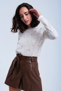 Sueter creme impresso