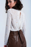 Sueter creme impresso
